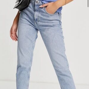 Topshop Raw Hem Straight Leg Jeans